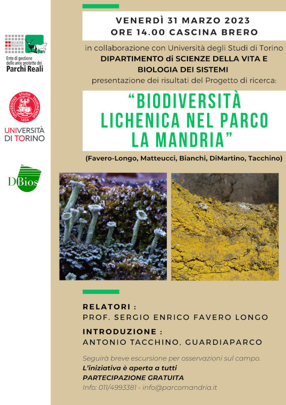 Biodiversità lichenica nel Parco La Mandria