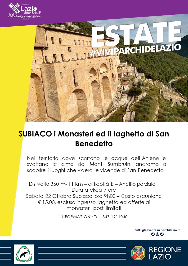 Subiaco : tra i monasteri ed il laghetto di San Benedetto