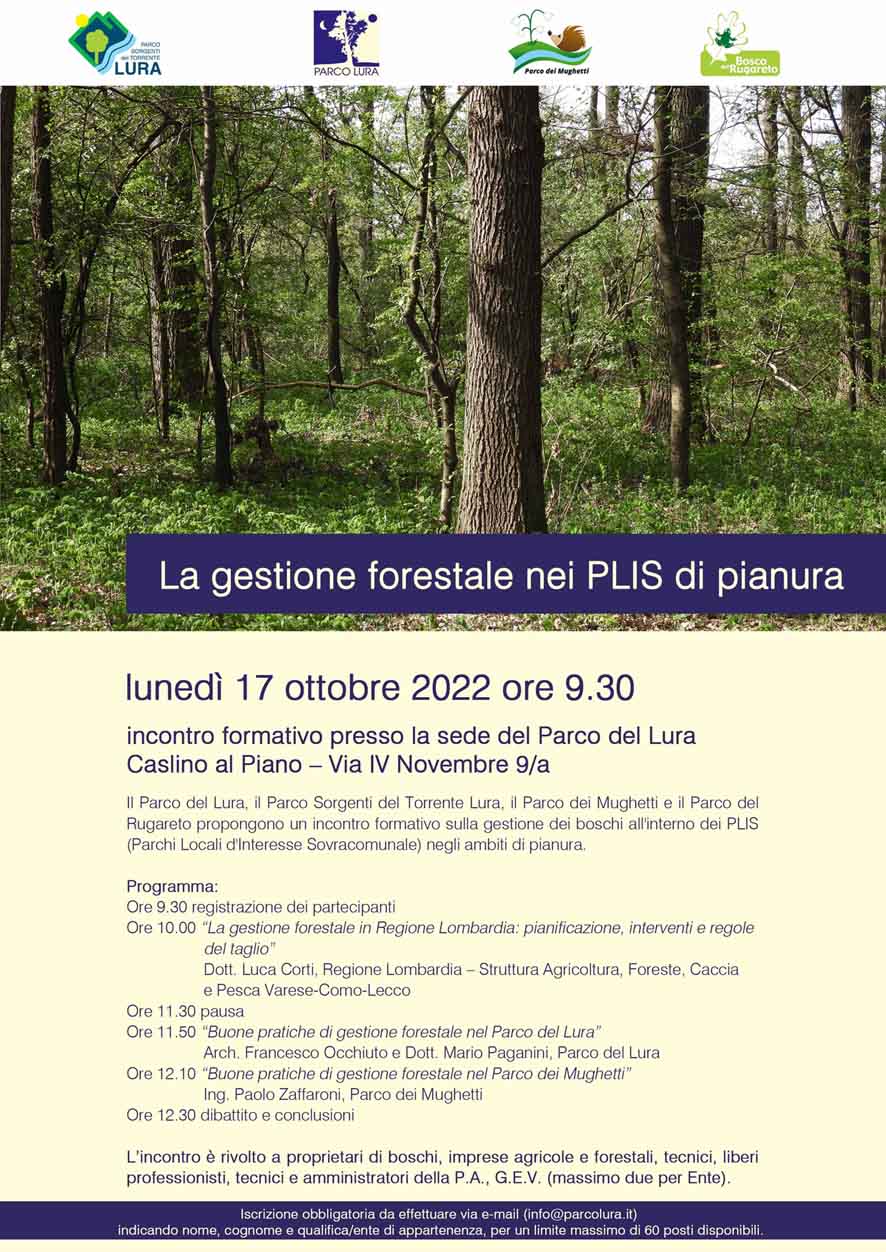 La gestione forestale nei PLIS di Pianura