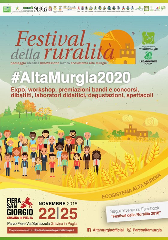 Al via il Festival della Ruralità 2018. 22/25 novembre a Gravina in Puglia (BA)