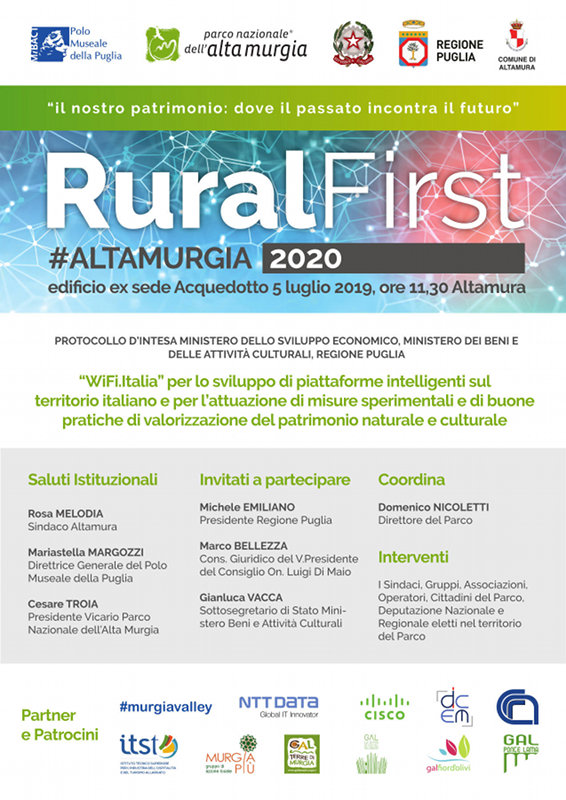 Il Parco Nazionale dell'Alta Murgia promuove RuralFirst#AltaMurgia2020: una sfida culturale condivisa