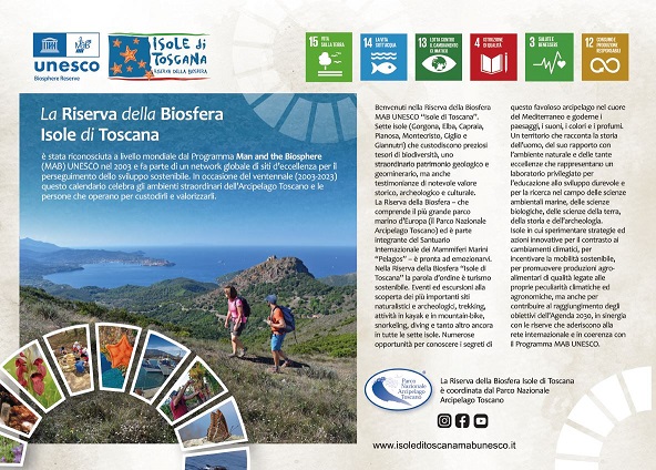 Il calendario 2023 per i 20 anni della Riserva della Biosfera MAB UNESCO 'Isole di Toscana'