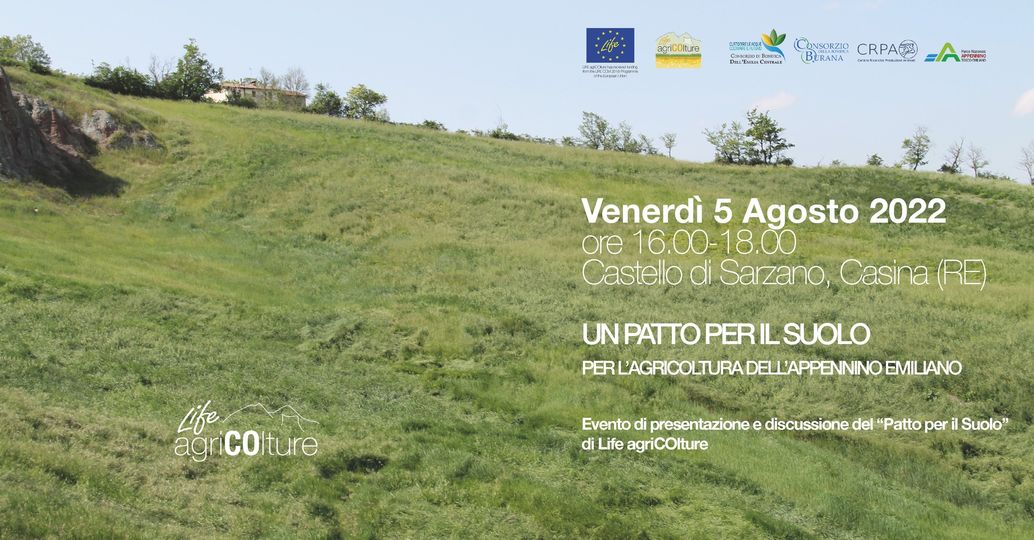 Casina. Venerdì la presentazione del Patto per il Suolo del progetto LIFE agriCOlture con Bonifiche, Parco, Crpa