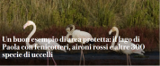 Un buon esempio di area protetta: il lago di Paola con fenicotteri, aironi rossi e altre 300 specie di uccelli