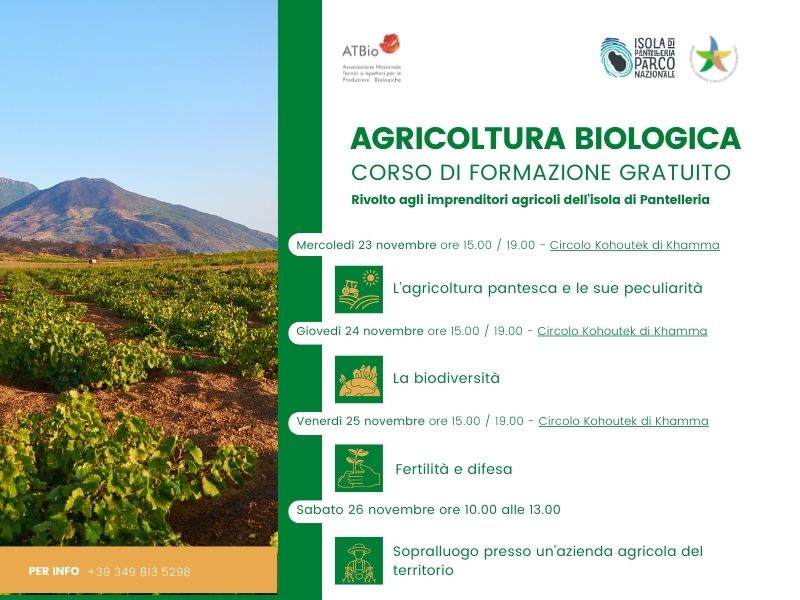 Un corso sull'agricoltura biologica promosso dal Parco Nazionale in collaborazione con ATBio