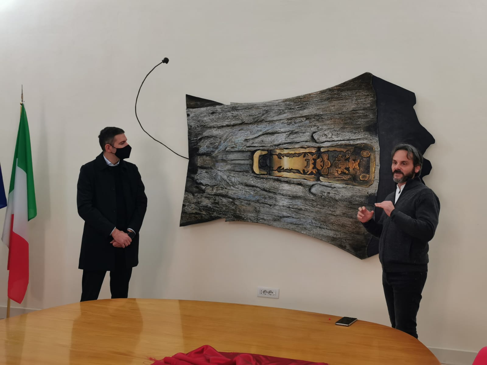 Inaugurazione dell'opera d'arte  'La forma del tempo'  dell'artista Marco Adinolfi