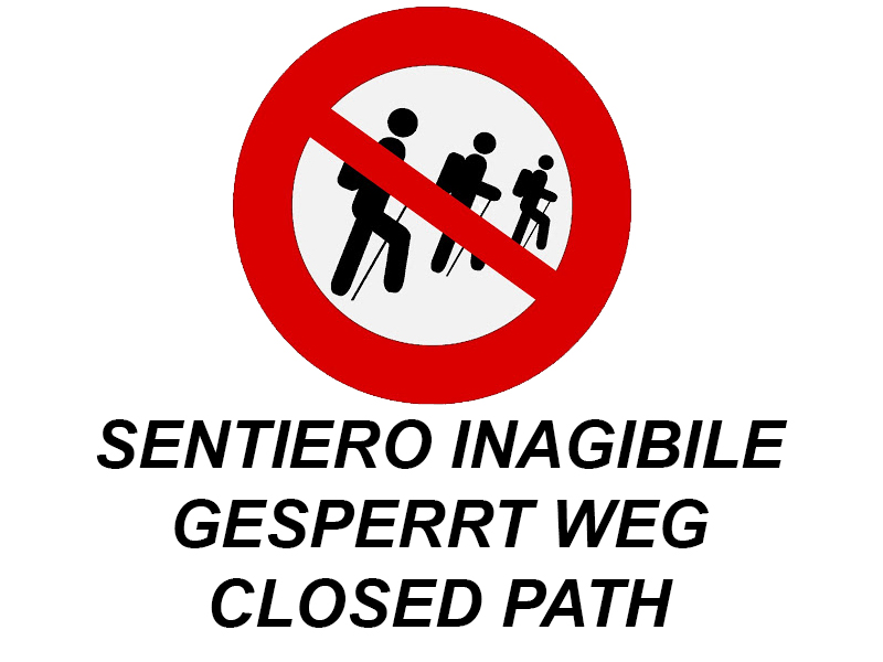 The path for Cicogna-Pogallo is closed again