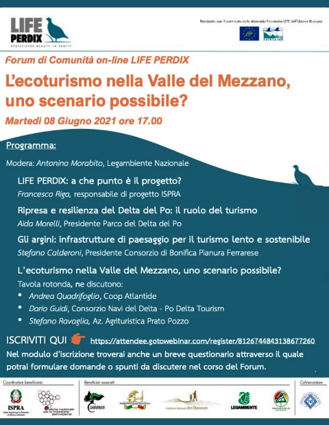 Terzo Forum di Comunità Life Perdix: un incontro online per confrontarsi sulle potenzialità della Valle del Mezzano in termini di ecoturismo