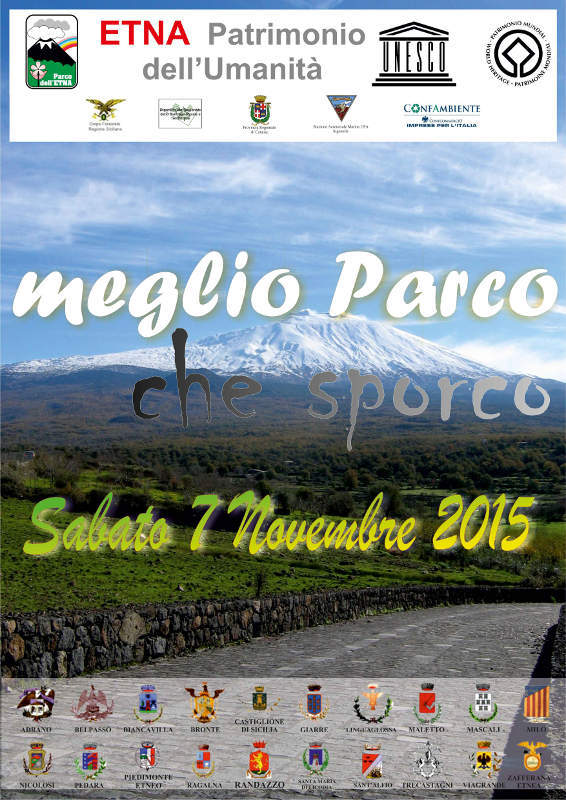 Parco dell'Etna: sabato 7 novembre 'Meglio Parco che sporco 2015'