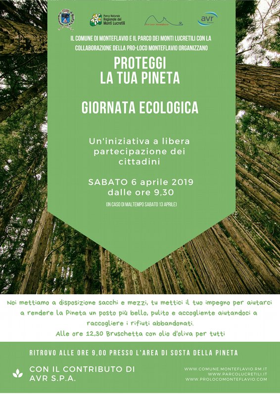 Sabato 6 aprile Giornata Ecologica a Monteflavio
