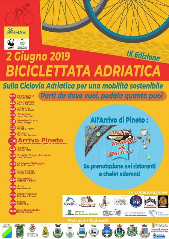Domenica 2 giugno 2019, Biciclettata Adriatica