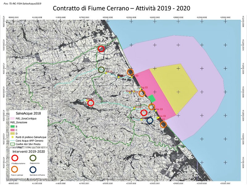 Mappa Contratto di Fiume Cerrano - Attività 2019/2020