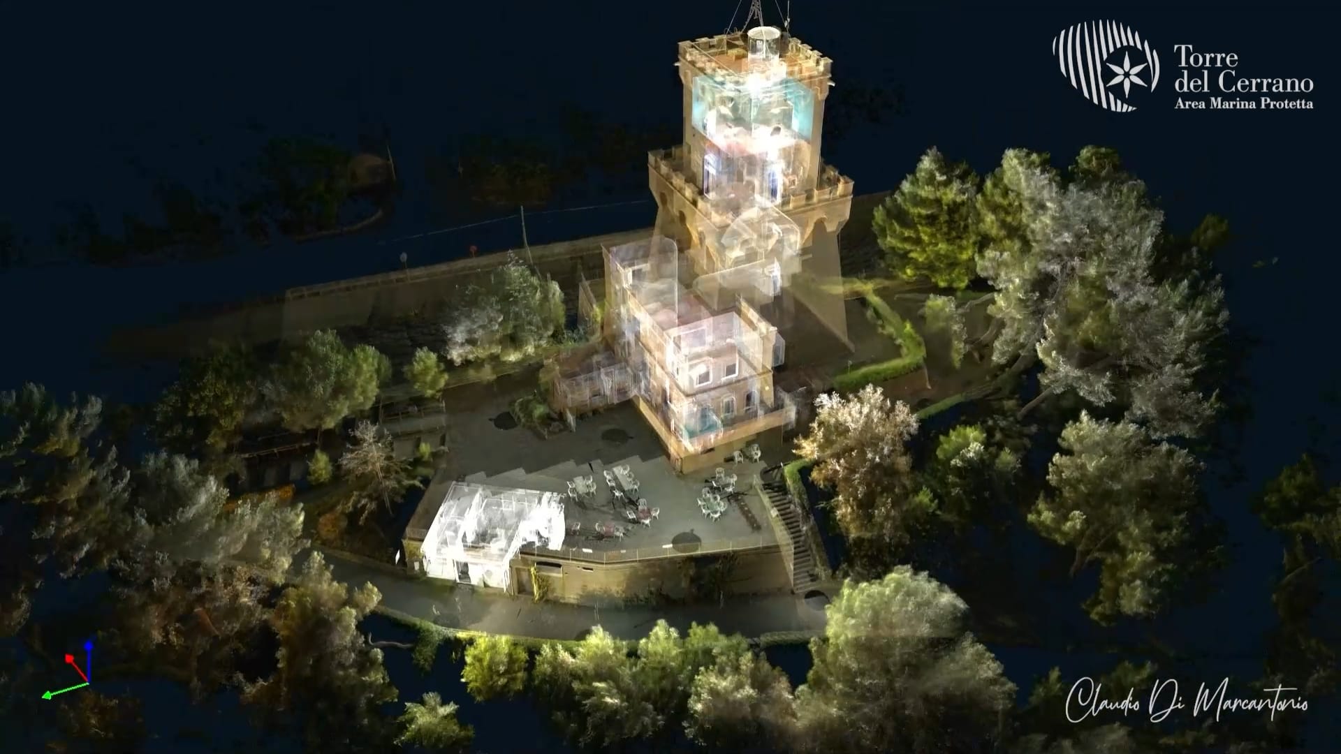 Efficientamento energetico della Torre di Cerrano: le spettacolari immagini della Torre nel rilievo laser scanner