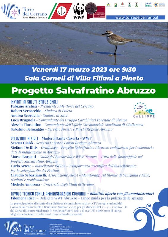 Il 27 marzo a Pineto convegno sul Progetto Salvafratino Abruzzo 2023