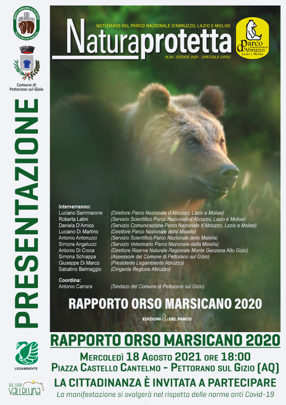 Locandina Presentazione 'Rapporto Orso marsicano 2020'