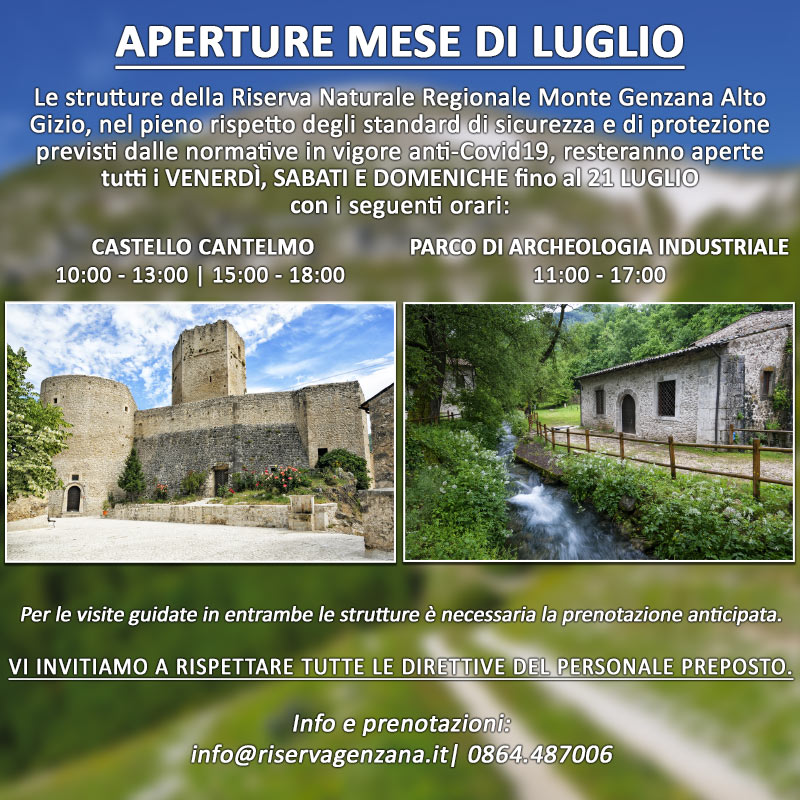 Aperture Castello Cantelmo e Parco Archeologico Industriale fino al 21 luglio 2022