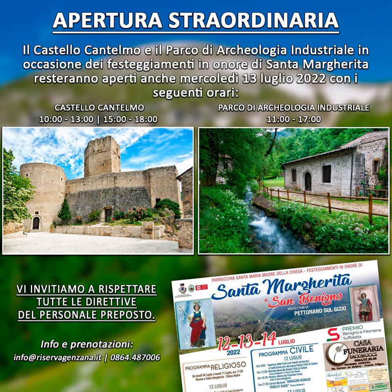 Apertura straordinario Castello Cantelmo e Parco Archeologico Industriale