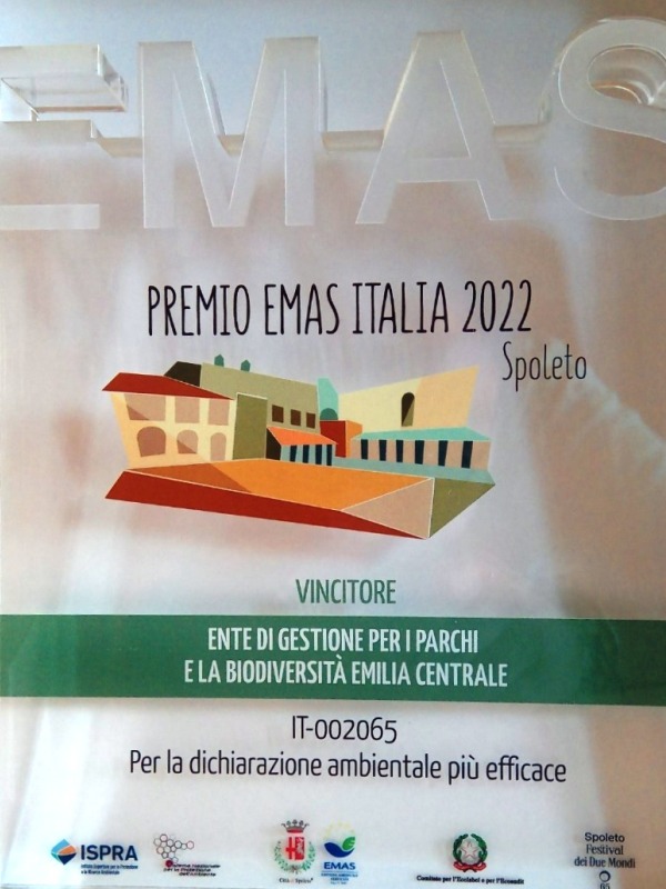 La targa del Premio EMAS 2022