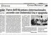 Parco dell'Alcantara 'internazionale' accordo con Università Usa e spagnola