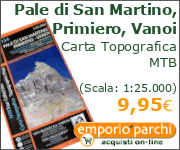 Pale di San Martino, Primiero, Vanoi - Carta Topografica MTB (Scala: 1:25.000)