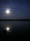 By night on the lake Alimini Grande