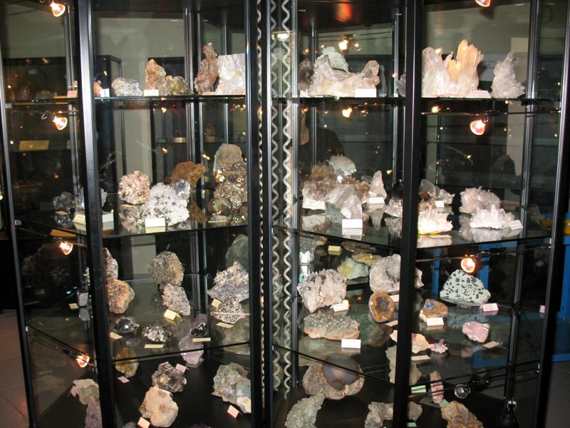 Minerals in the Natural History Town Museum in Carmagnola
