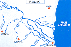 Map of the river Po - 1st cen.