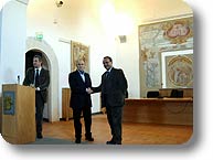 Da sinistra, il presidente del Parco Concetto Bellia, il direttore uscente ing. Alberto Tinnirello, il nuovo direttore dottor Giuseppe Spina