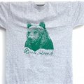 T-Shirt Bear adult, gray with green print