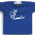 T-Shirt Deer junior, blue with white print