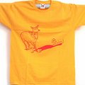 T-Shirt Cervo junior, jaune avec impression rouge