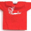 T-Shirt Cervo junior, rossa con stampa bianca