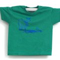 T-Shirt Cervo junior, verde con stampa blu