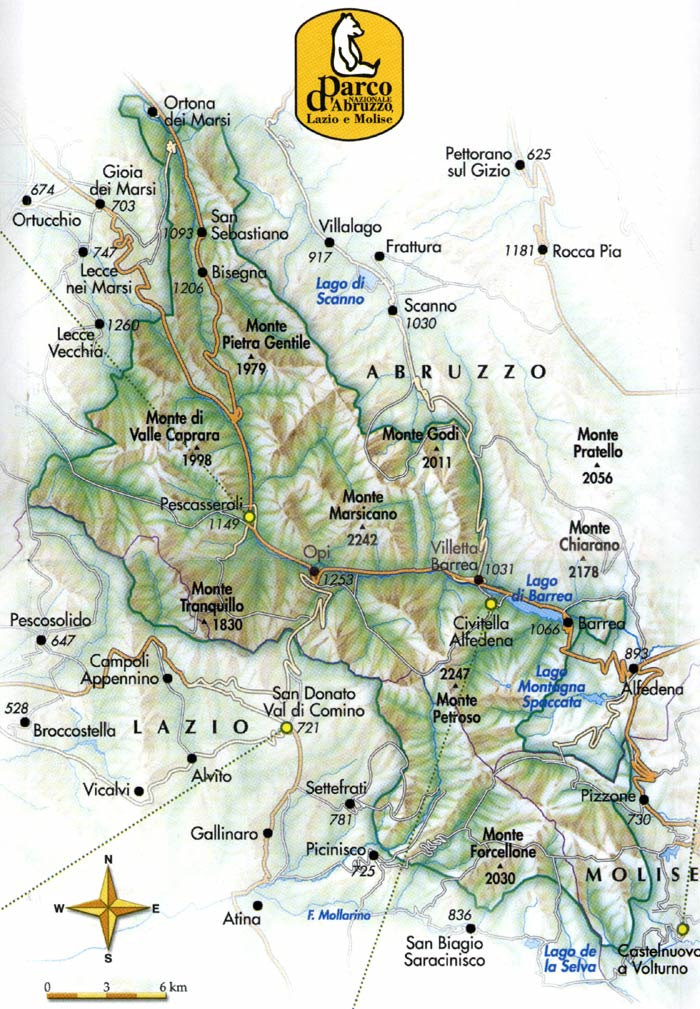 Parco Nazionale D Abruzzo Lazio E Molise Mappa Di Dettaglio