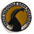 Spilla rotonda con logo Parco Nazionale Gran Paradiso