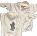 Sweat-shirt pour femme Ligne Chamois blanc avec zip long et capuche