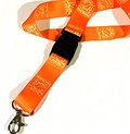 Orangefarbener Badge-Halter, abhÃ¤ngar