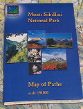 Map of Paths Monti Sibillini National Park - scale 1:50.000