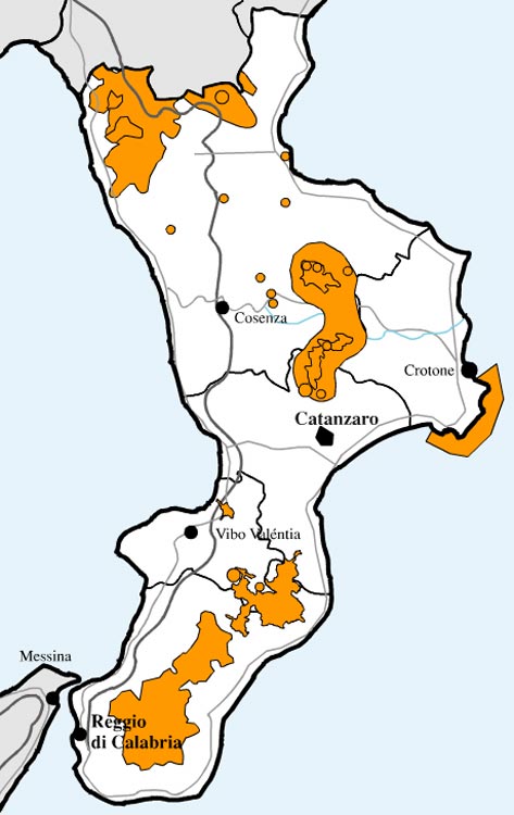 Interactive map Calabria