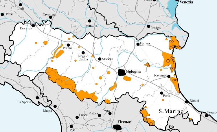 Interaktive Karte Emilia-Romagna