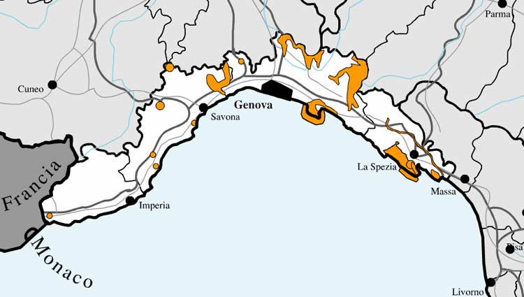 Mappa interattiva Liguria