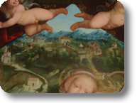 dettaglio di un dipinto con la Madonna con il bambino