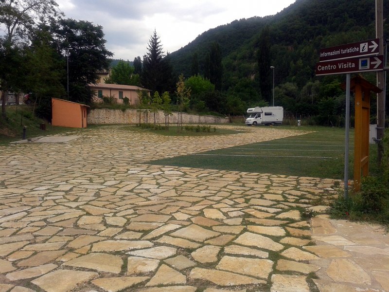 RV parking area in Preci
