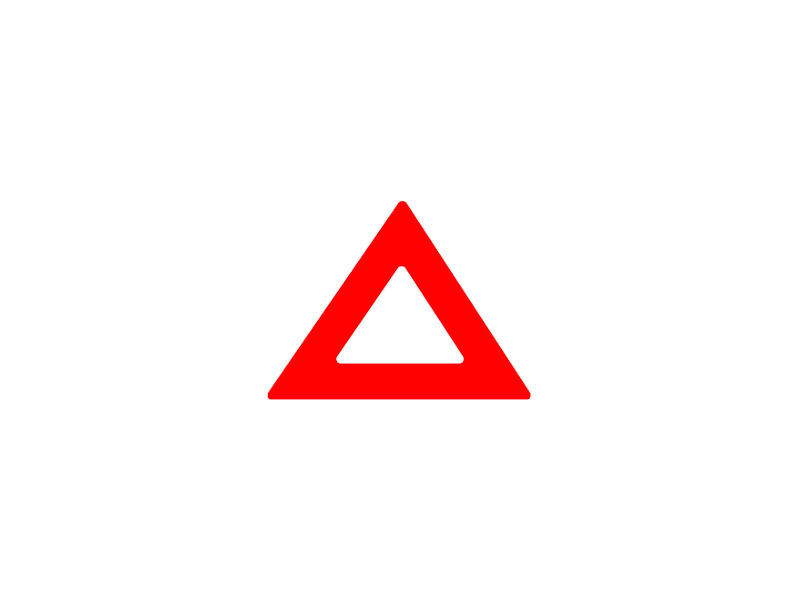 Trail marker: itinerary Alpicella - Mount Beigua (empty red triangle)