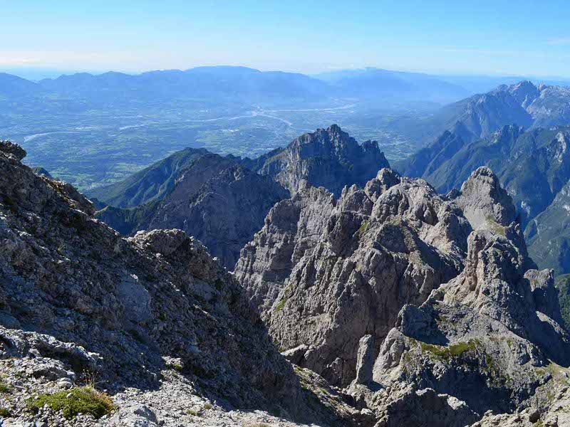Sicht in Gusela Vescova Burel und Valbelluna vom Klettersteig