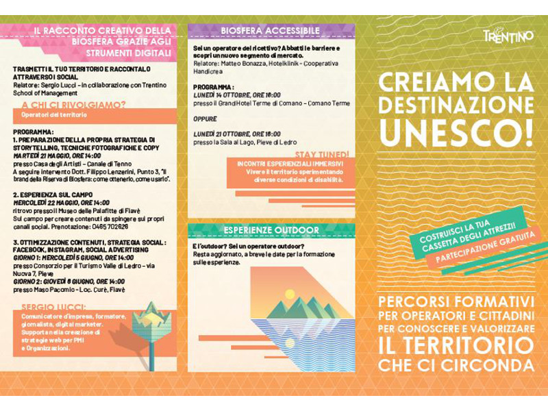 Flyer del progetto destinazione UNESCO