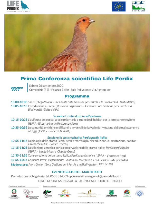 Locandina Prima Conferenza scientifica Life Perdix