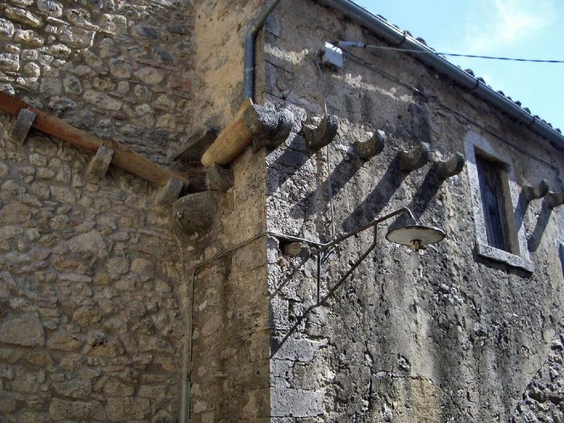 Detail of a building in Civitella del Lago