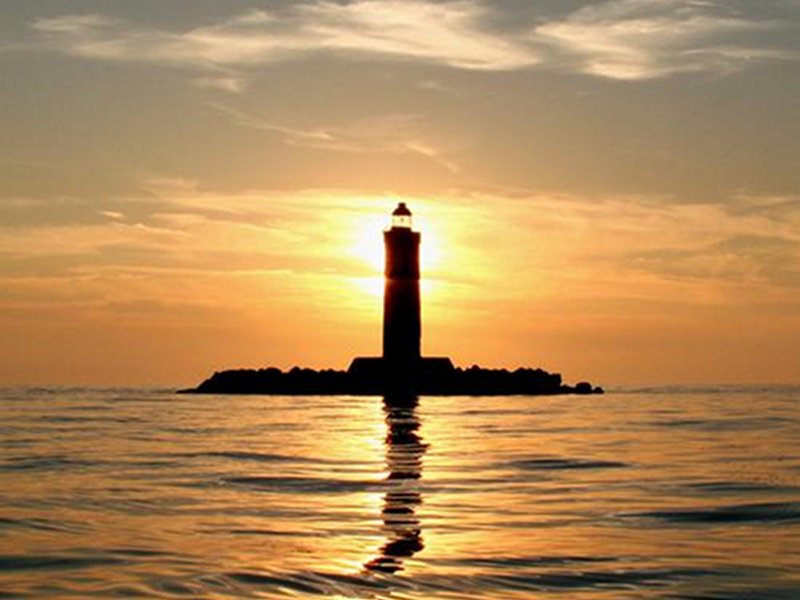 Sunset, lighthouse