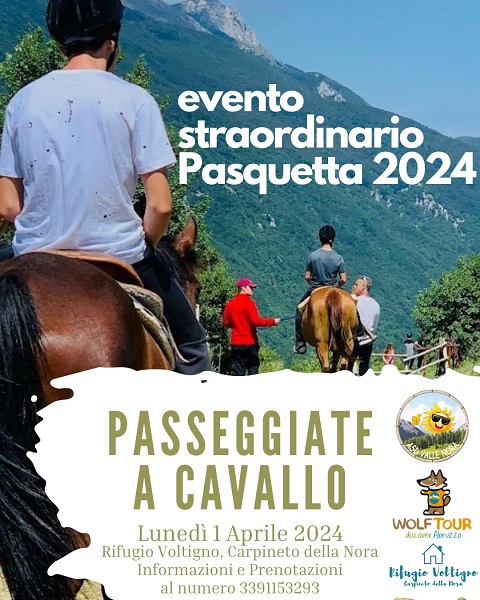 Passeggiata a Cavallo a Pasquetta - evento straodinaro con ASD VALLE NORA